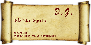 Dóda Gyula névjegykártya